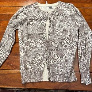 Zebra Print Cardigan Sweater by Oneill nwot 2-25-15